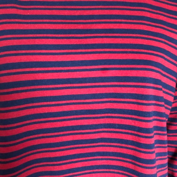 LL Bean Red & Navy Striped Long Sleeve Tee | 100% Cotton, XL Petite - Picture 7 of 8